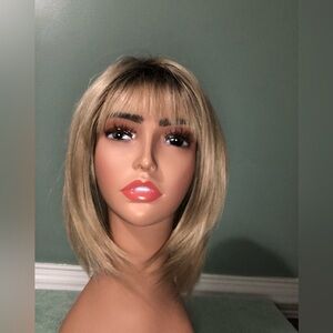Wig - Blonde rooted Bob Wig with Bangs